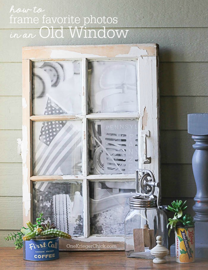 How to create Easy and Inexpensive Art in a Window Frame- OneKriegerChick.com