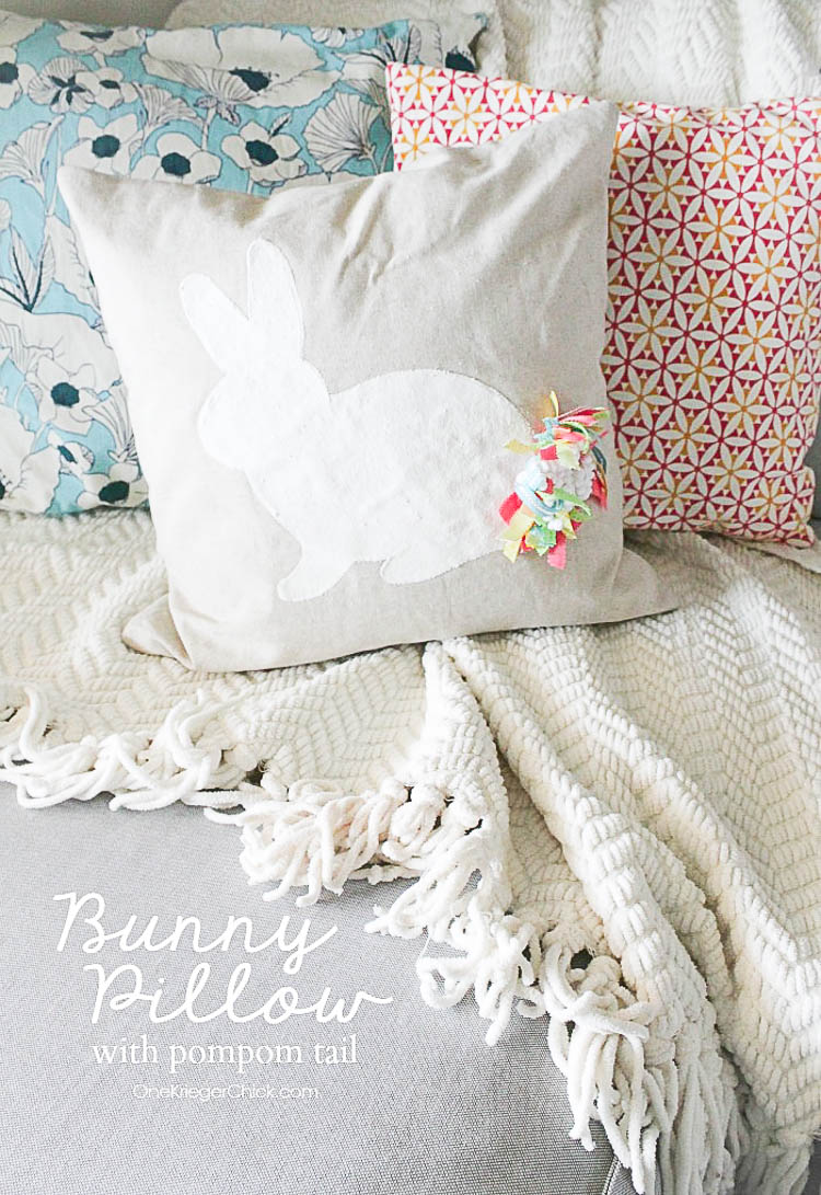 Bunny Pillow with the cutest pompom tail! OneKriegerChick